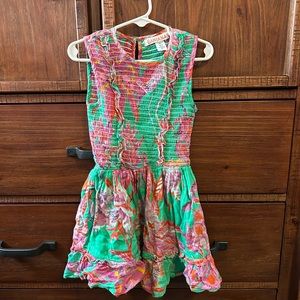 Banjanan floral/flamingo island dress- 4 girls
